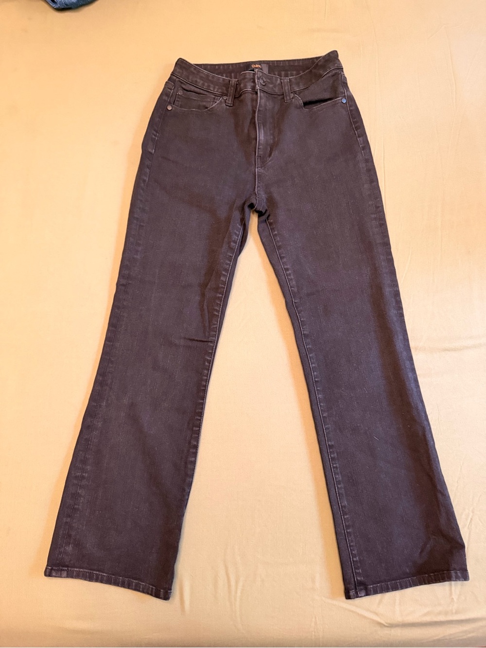 Quince Black Stretch Straight Leg Jeans